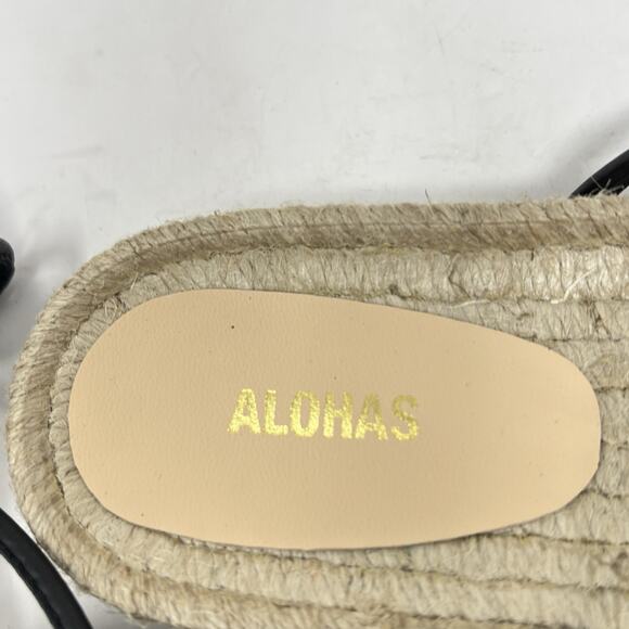 NWOT Alohas Rayna Leather Sandal Women's 40 US 9.5 Espadrille Lace Up Sandals - Picture 7 of 10